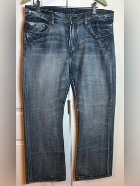 Buffalo David Bitton Men's Straight Jeans in Faded Blue 38x30